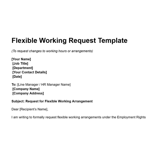 Flexible Working Request Template