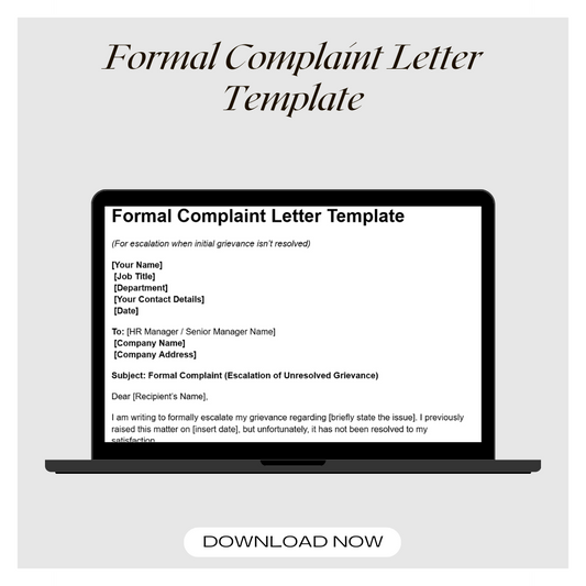 Formal Complaint Letter Template